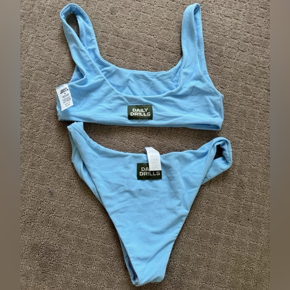 Daily Drills blue swim suit bikini